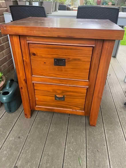 Photo of free chunky wooden table with drawers (Grove Park Chiswick W4) #1