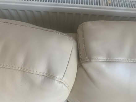 Photo of free Sofa bed - Two seater faux leather cream double sofa bed (Wootton OX13) #2