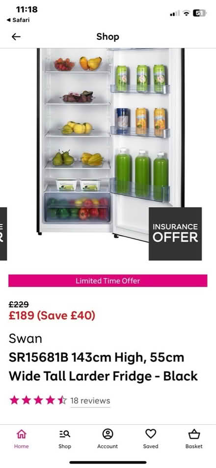 Photo of free Black fridge (Rochester Kent ME1 2EZ) #3