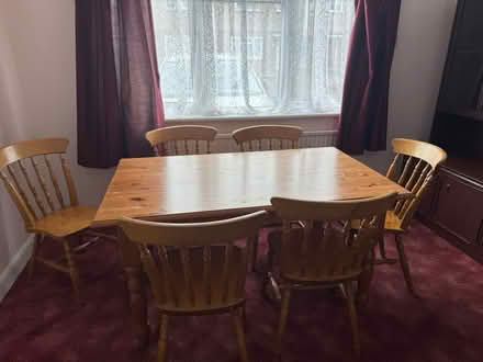 Photo of free Pine Dining table and 6 chairs (Uptonlea, SN2) #1