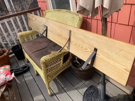 Photo of free Long wooden shelf with brackets (Teele) #2