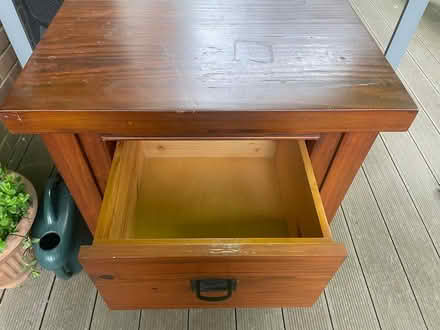 Photo of free chunky wooden table with drawers (Grove Park Chiswick W4) #2