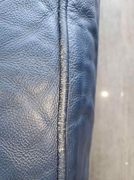 Photo of free 2 seater leather sofa/footstool (AL4) #4