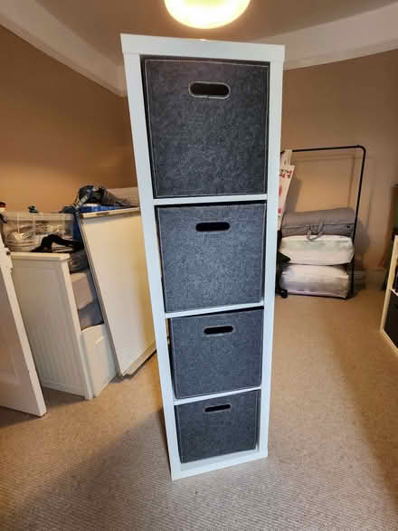 Photo of free White IKEA Kallax Unit with Storage Cubes (Walsall WS1) #1