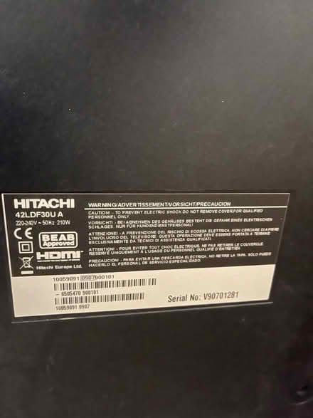 Photo of free Hitachi 42 inch tv (CV11) #2