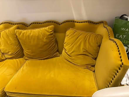 Photo of free Four seater golden velvet sofa (WC1B 5AG) #1