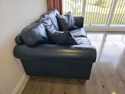 Photo of free 2 seater leather sofa/footstool (AL4) #2