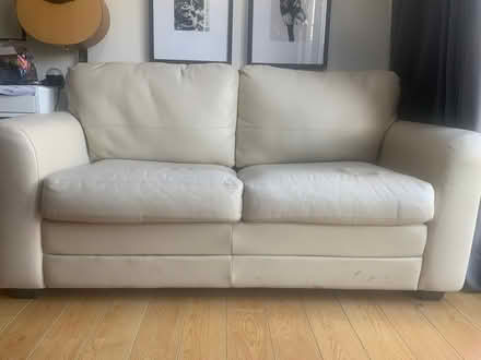 Photo of free Sofa bed - Two seater faux leather cream double sofa bed (Wootton OX13) #4