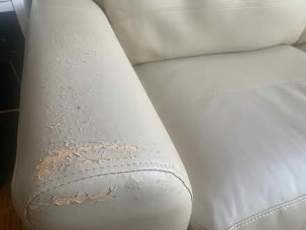 Photo of free Sofa bed - Two seater faux leather cream double sofa bed (Wootton OX13) #3