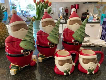 Photo of free 3 Santa Cookie Jars & 2 Mugs (Woburn) #1