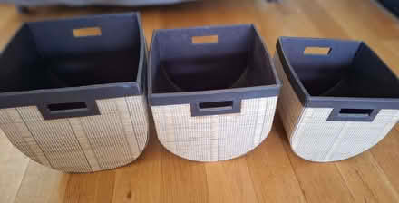 Photo of free Fabric covered sturdy Nesting Storage Containers (Long Crendon HP18) #1