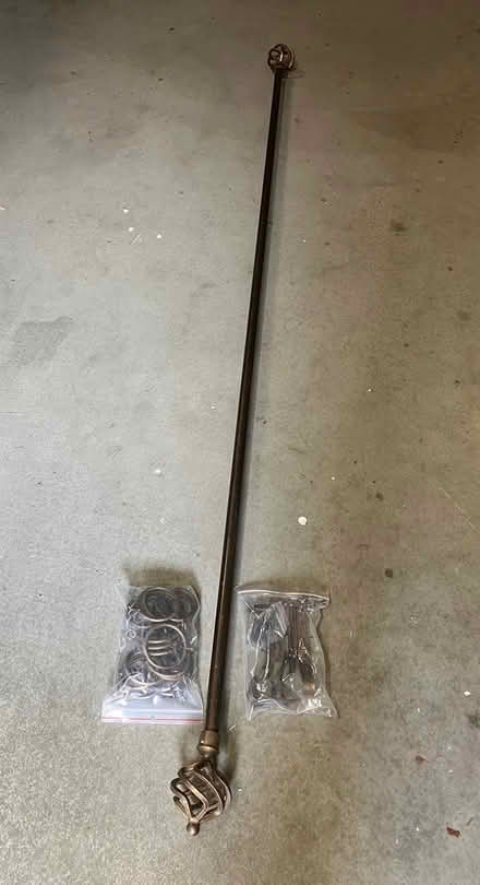 Photo of free Bronze curtain rod & rings (Northeast Morgan Hill) #1