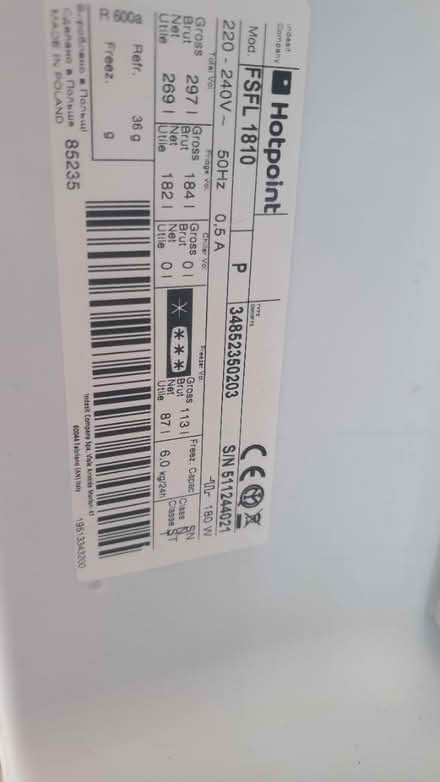 Photo of free Hotpoint Fridge freezer (CT5) #2