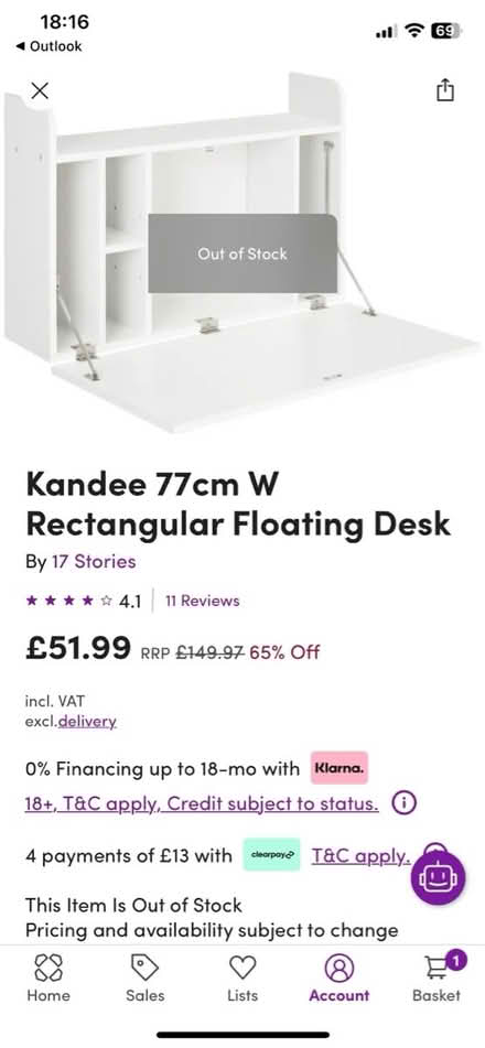 Photo of free Floating desk (CR2) #1