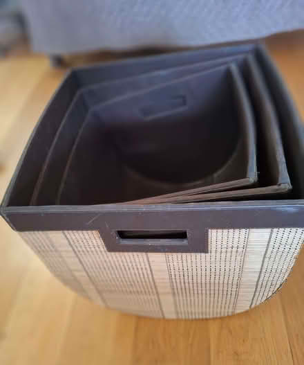 Photo of free Fabric covered sturdy Nesting Storage Containers (Long Crendon HP18) #2