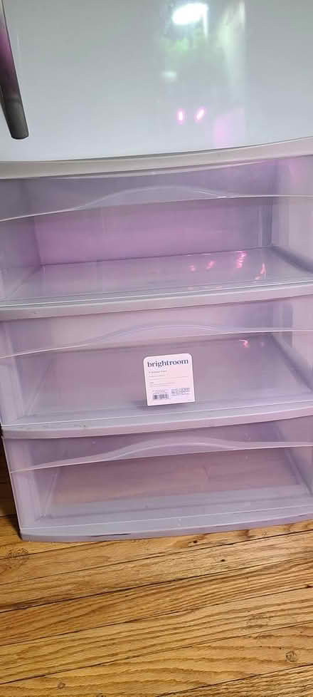 Photo of free Clear plastic shelving (South Evanston) #1