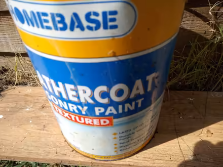 Photo of free Full Tin of 5 Ltr Homebase Weatherproof Masonry Paint (West Drayton UB7) #1