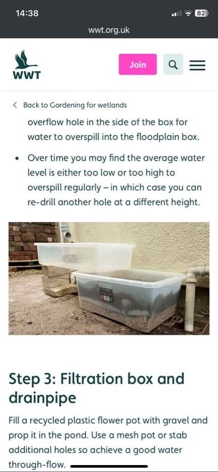 Photo of Plastic containers for drainpipe wetland (Ware SG12) #1