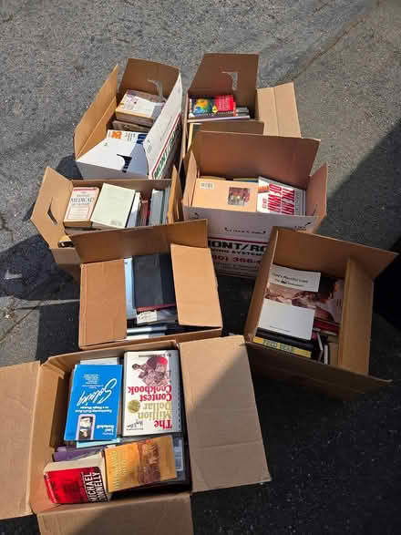 Photo of free 8 boxes of random books (Inside of public storage) #2