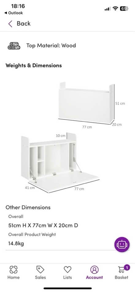 Photo of free Floating desk (CR2) #2