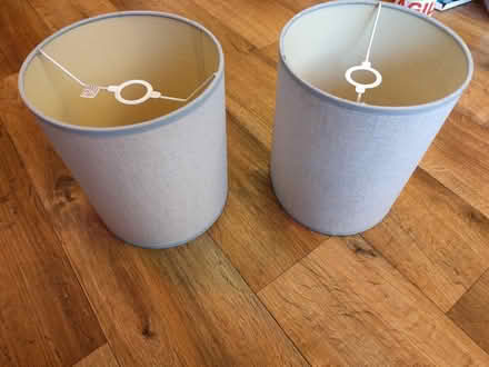 Photo of free Pair of light blue lampshades (Alcester Lanes End B13) #1