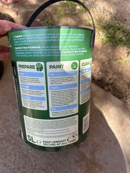 Photo of free Shed/fence paint - Autumn Brown new (Epping, CM16) #2