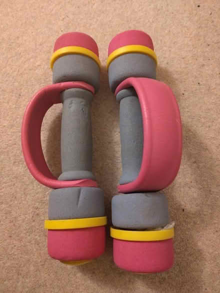 Photo of free Small set of hand weights, about 1.25 kg each (Alcester Lanes End B13) #1