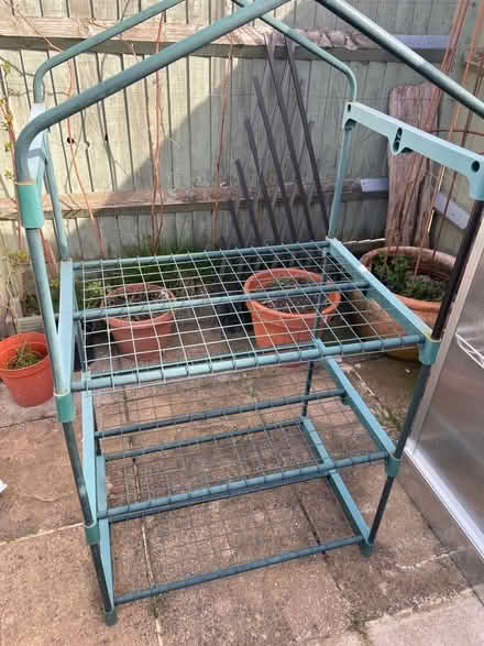 Photo of free Garden racking/greenhouse (needs new cover) (Pin Green Industrial Area SG1) #1
