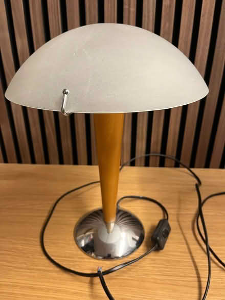 Photo of free Pair of IKEA metal, wood and glass bedside lights (Dane Mead RG24) #2