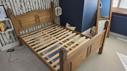 Photo of free Pine wooden bed frame (Double size) (Tunbridge Wells) #1