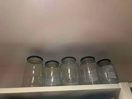 Photo of free 5 large glass jars with lid (SW8 Wandsworth Road) #1