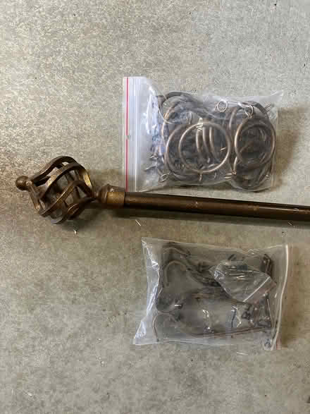 Photo of free Bronze curtain rod & rings (Northeast Morgan Hill) #2