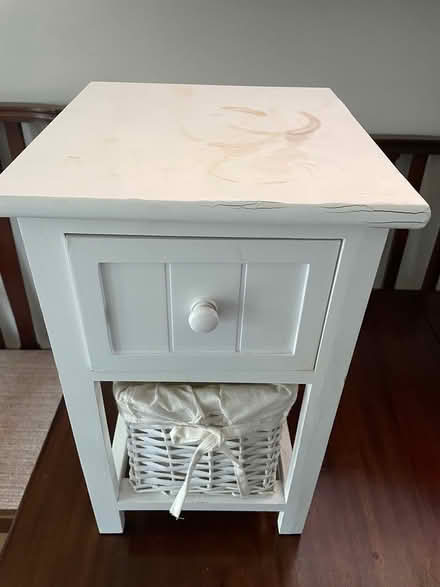 Photo of free Small white bedside table (Sunbury TW16) #1