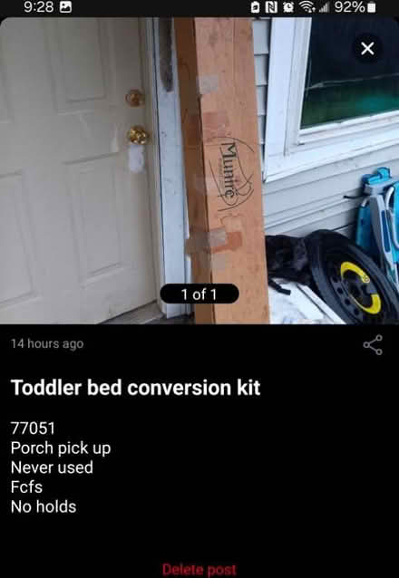 Photo of free Toddler bed conversion kit (77051) #1