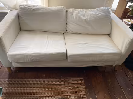 Photo of free couch w/wonky leg (Hudson) #1