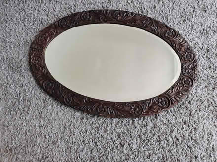 Photo of free Heavy old style wooden framed mirror (Hawk Green SK6) #1