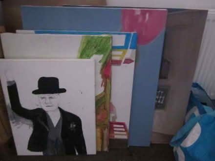 Photo of free Painting Canvases, used/re-use, bag of paints (Canonbury N1) #4