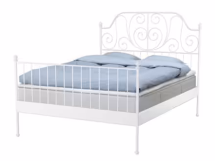 Photo of free IKEA Double Bed - White Metal Frame (Clarkson L5J 2X6) #1