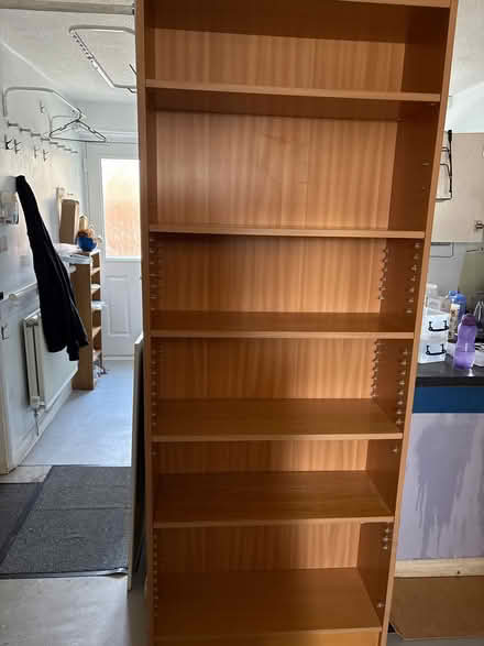 Photo of free Tall wood bookshelf (cambridge) #1