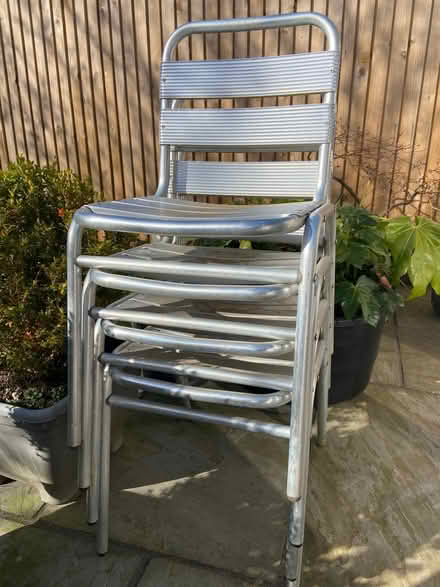 Photo of free Silver Garden Bistro Set - 4 chairs and a table (Middlewich CW10) #2
