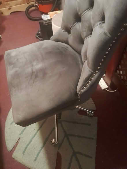 Photo of free Princess Velvet Charcoal Grey Swivel Office Chair (Culgaith CA10) #3