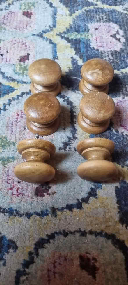 Photo of free 6 x Round Mushroom Style Drawer / Cupboard Knobs (Great Northern Road DE1) #2
