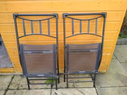 Photo of free Pair of folding garden / patio chairs (Leslie KY6) #2