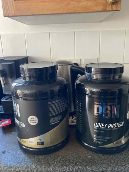 Photo of free 2 big black plastic jars with lids (E5 UpperClapton) #1