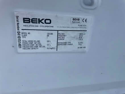 Photo of free Beko Freezer (Winterbourne Monkton SN4) #3