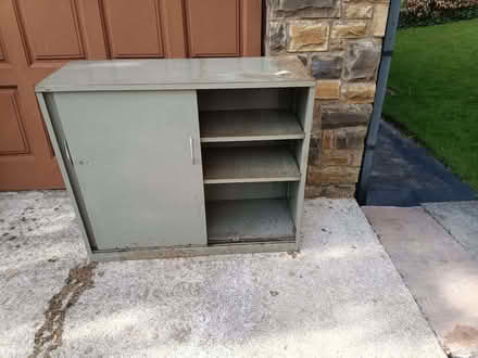 Photo of free Large metal cabinet with sliding doors ) (Brookhouse LA2) #2