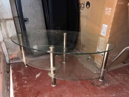 Photo of free Glass tv stand (Leigh Sinton) #1