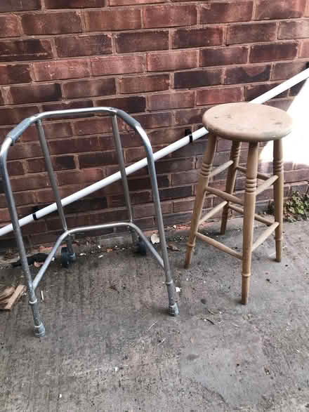 Photo of free Zimmer frame and tall stool (Horsehay TF4) #1