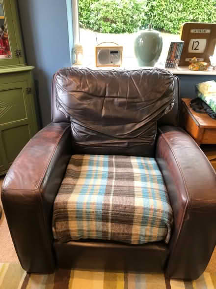 Photo of free Brown leather armchair (Knutsford WA16) #3
