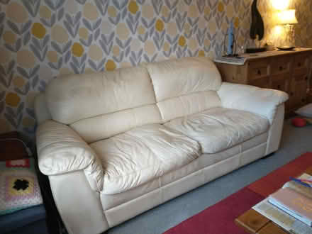 Photo of free Leather sofa (Downham market) #2